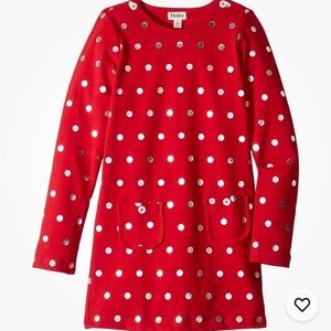 Hatley 159526 Girls Holiday Red W/ Silver Dots Mod Dress Sz. 10